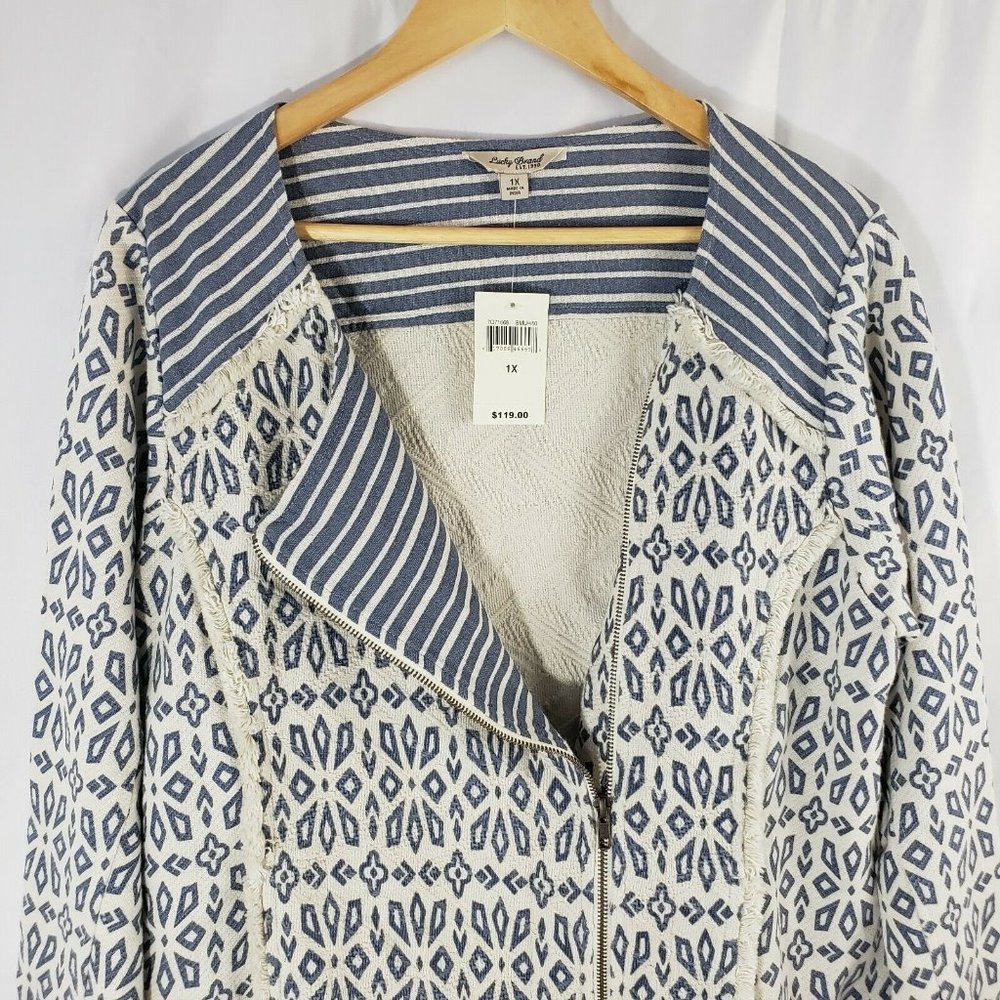 Lucky Brand Woven Blazer Jacket Plus Size 1X